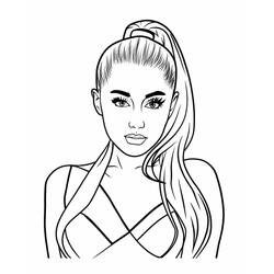 着色页: Ariana Grande - 免费可打印着色页