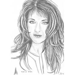 着色页: Celine Dion - 免费可打印着色页