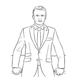 着色页: Emmanuel Macron - 免费可打印着色页