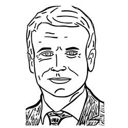 着色页: Emmanuel Macron (名人) #188310 - 免费可打印着色页