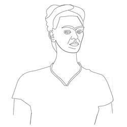 着色页: Frida Kahlo - 免费可打印着色页
