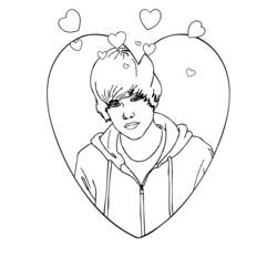 着色页: Justin Bieber (名人) #122434 - 免费可打印着色页