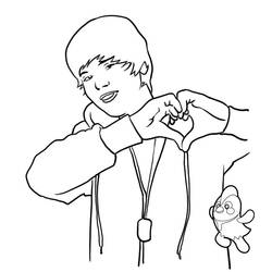 着色页: Justin Bieber (名人) #122442 - 免费可打印着色页
