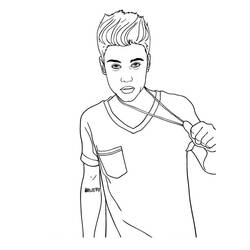 着色页: Justin Bieber (名人) #122445 - 免费可打印着色页
