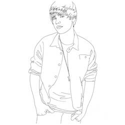 着色页: Justin Bieber (名人) #122447 - 免费可打印着色页