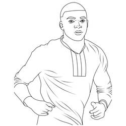 着色页: Kylian Mbappe - 免费可打印着色页