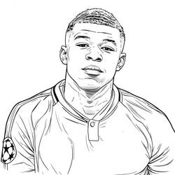着色页: Kylian Mbappe (名人) #218345 - 免费可打印着色页