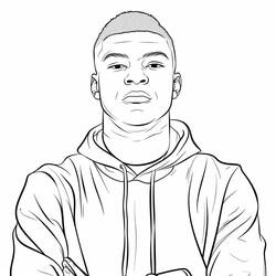 着色页: Kylian Mbappe (名人) #218357 - 免费可打印着色页