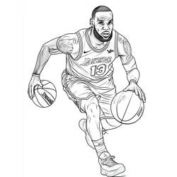 着色页: LeBron James (名人) #219389 - 免费可打印着色页