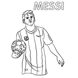 着色页: Lionel Messi - 免费可打印着色页