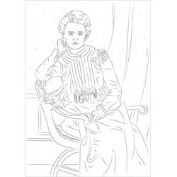 着色页: Marie Curie - 免费可打印着色页