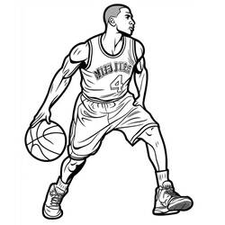 着色页: Michael Jordan - 免费可打印着色页