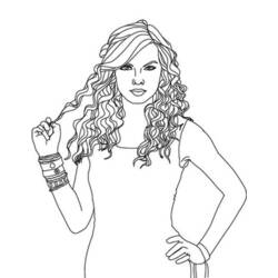 着色页: Taylor Swift - 免费可打印着色页