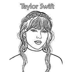 着色页: Taylor Swift (名人) #208109 - 免费可打印着色页