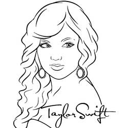 着色页: Taylor Swift (名人) #208115 - 免费可打印着色页