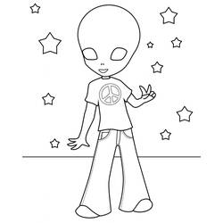 着色页: 外星人 (奇幻和冒险角色) #94653 - 免费可打印着色页
