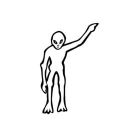 着色页: 外星人 (奇幻和冒险角色) #94697 - 免费可打印着色页