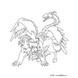 着色页: 奇美拉 (奇幻和冒险角色) #149313 - 免费可打印着色页