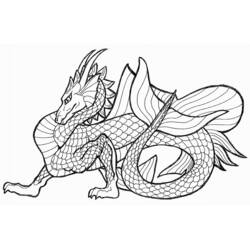 着色页: 龙 (奇幻和冒险角色) #148342 - 免费可打印着色页