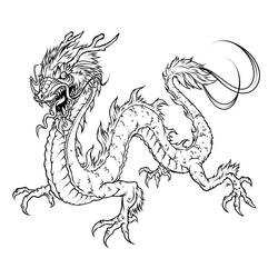 着色页: 龙 (奇幻和冒险角色) #5698 - 免费可打印着色页