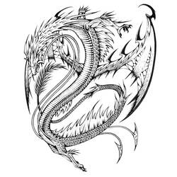 着色页: 龙 (奇幻和冒险角色) #5709 - 免费可打印着色页
