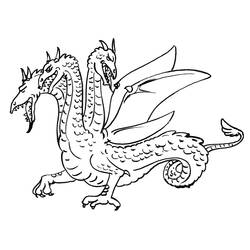 着色页: 龙 (奇幻和冒险角色) #5750 - 免费可打印着色页