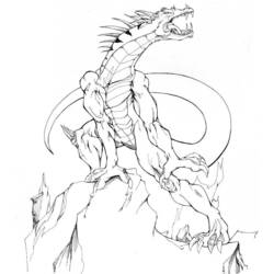 着色页: 龙 (奇幻和冒险角色) #5792 - 免费可打印着色页