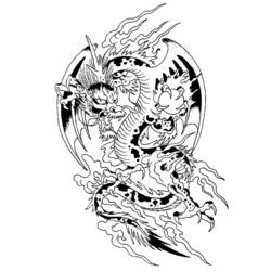 着色页: 龙 (奇幻和冒险角色) #5805 - 免费可打印着色页