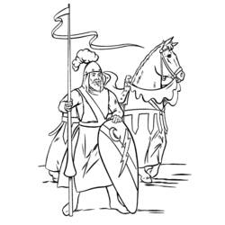 着色页: 骑士 (奇幻和冒险角色) #87026 - 免费可打印着色页