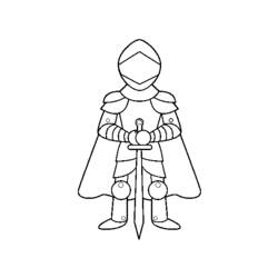 着色页: 骑士 (奇幻和冒险角色) #87036 - 免费可打印着色页