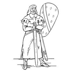 着色页: 骑士 (奇幻和冒险角色) #87038 - 免费可打印着色页