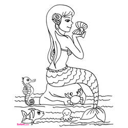 着色页: 美人鱼 (奇幻和冒险角色) #147167 - 免费可打印着色页