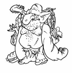 着色页: 食人魔 (奇幻和冒险角色) #102798 - 免费可打印着色页