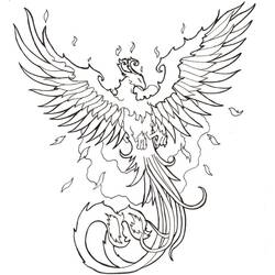 着色页: 凤凰 (奇幻和冒险角色) #192268 - 免费可打印着色页