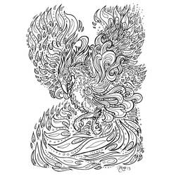 着色页: 凤凰 (奇幻和冒险角色) #192287 - 免费可打印着色页