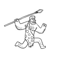 着色页: 史前人 (奇幻和冒险角色) #150416 - 免费可打印着色页