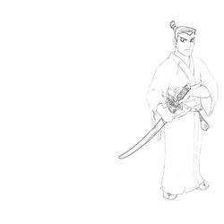 着色页: 武士 (奇幻和冒险角色) #107383 - 免费可打印着色页