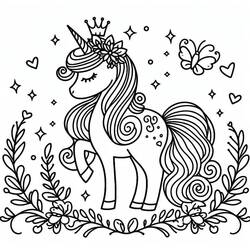 着色页: 独角兽公主 (奇幻和冒险角色) #212032 - 免费可打印着色页