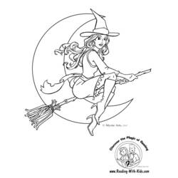 着色页: 女巫 (奇幻和冒险角色) #108137 - 免费可打印着色页