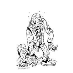 着色页: 僵尸 (奇幻和冒险角色) #85543 - 免费可打印着色页