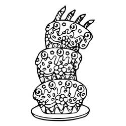 着色页: 生日蛋糕 (食物和营养) #201115 - 免费可打印着色页