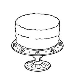 着色页: 生日蛋糕 (食物和营养) #201123 - 免费可打印着色页