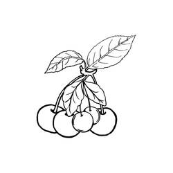 着色页: 樱桃 (食物和营养) #190081 - 免费可打印着色页