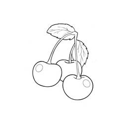 着色页: 樱桃 (食物和营养) #190084 - 免费可打印着色页