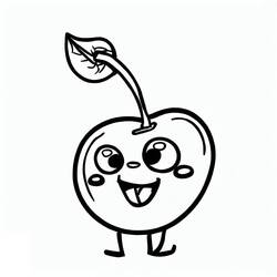着色页: 樱桃 (食物和营养) #190089 - 免费可打印着色页