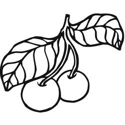 着色页: 樱桃 (食物和营养) #190097 - 免费可打印着色页