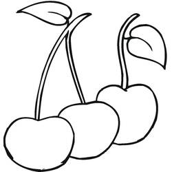 着色页: 樱桃 (食物和营养) #190100 - 免费可打印着色页