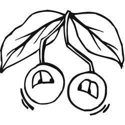 着色页: 樱桃 (食物和营养) #190102 - 免费可打印着色页