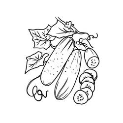 着色页: 黄瓜 - 免费可打印着色页