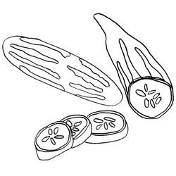 着色页: 黄瓜 (食物和营养) #207528 - 免费可打印着色页